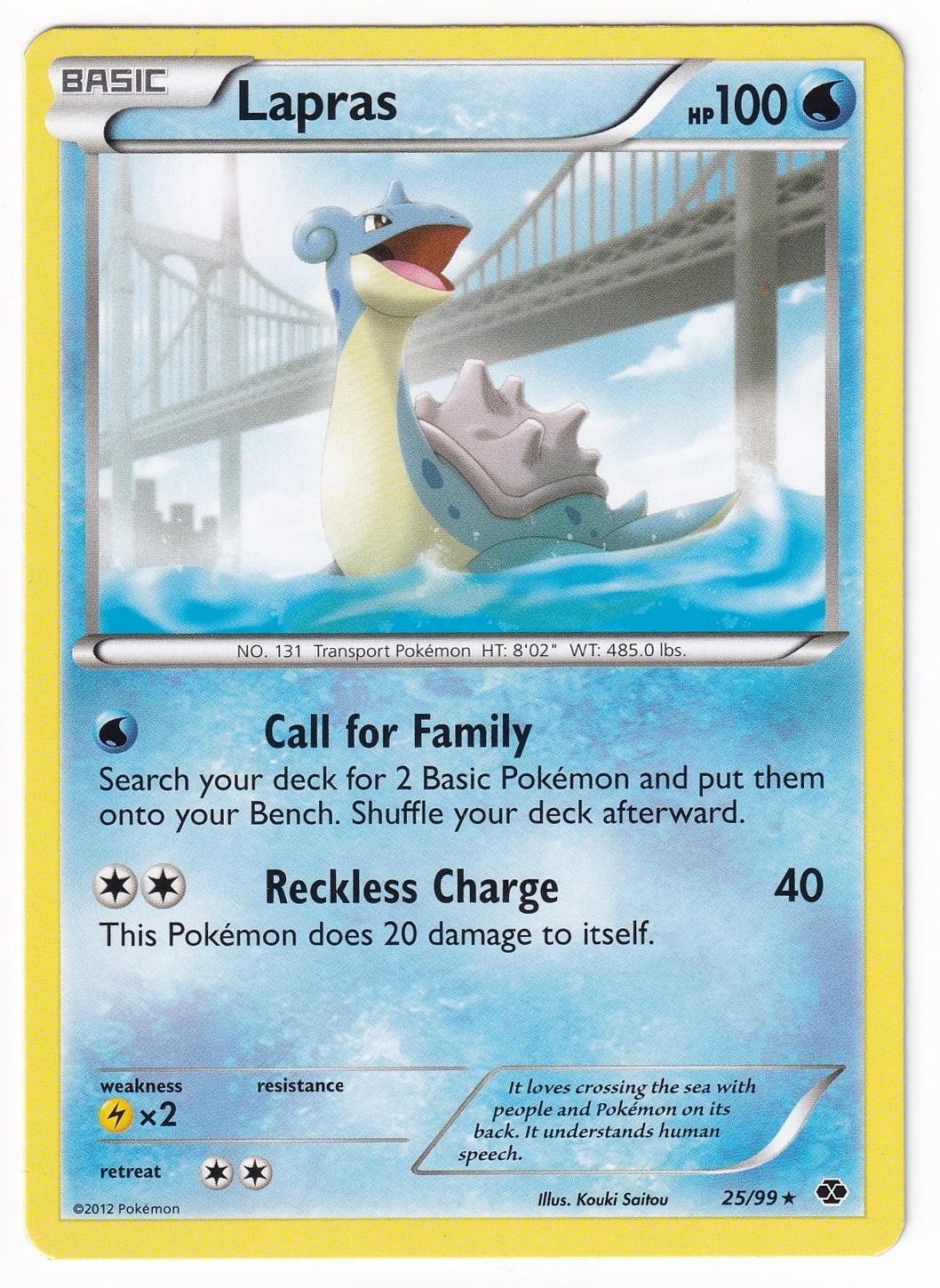 Pokemon TCG Lapras 25/99 Rare Next Destinies NM