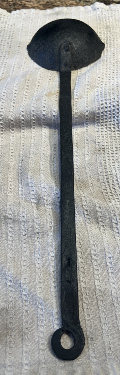 Vintage Cast Iron Ladle – 19" – Foundry / Metal Smelting Tool – Rustic Antique