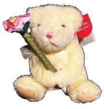 Russ Teddy Bear pink rose Li'l Scribe ballpoint pen with Tags PET RESCUE