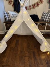 Set of 6 Kids Indoor Teepee Tents for Slumber Parties With Lights NIB