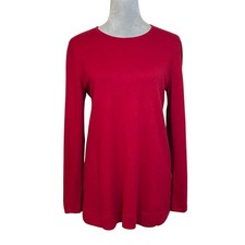 J. Jill Women's Red Long Sleeve Knit Sweater S Cozy Comfy Winter Fall