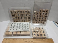 Stampin Up Alphabet Lower Letters/numbers Rubber Wood Mounted Stamps Set 96