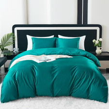 Velvet Duvet Cover, Luxury Ultra Soft Comforter Cover with 2 Pillowcases, Cozy W