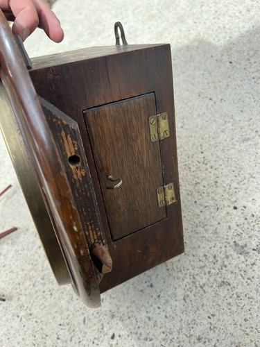 OLD WOODEN CASED FUSEE WALL CLOCK - P BARRETT LIVERPOOL - WORKING - Picture 13 of 17