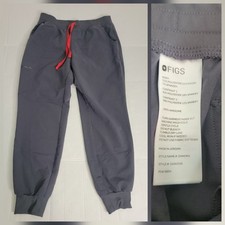 Figs Zamora Gray Joggers with Red Drawstring Sz Large Womens
