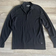 Smartwool Mens 1/4 Zip Merino Wool Sweater Large Pullover Collar