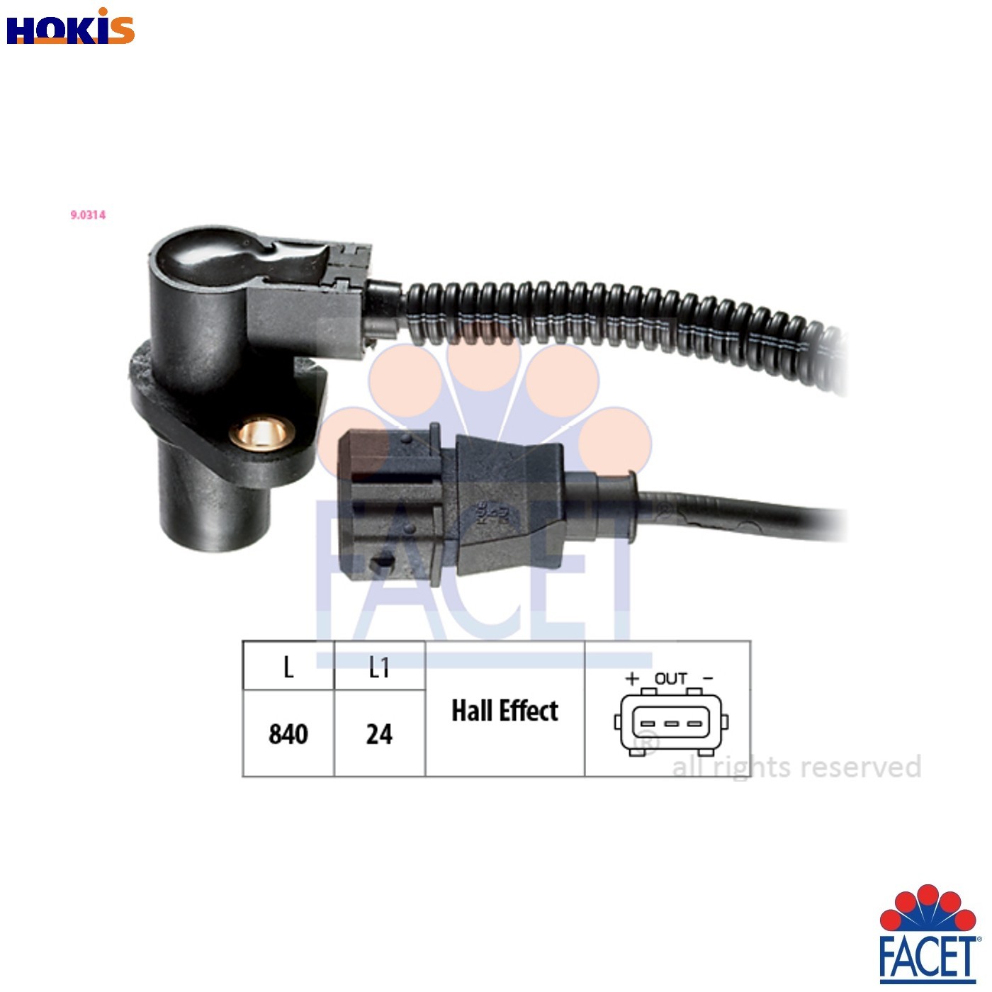 SENSOR CRANKSHAFT PULSE 9.0314 FOR VAUXHALL VECTRA ASTRA/Mk/III CALIBRA OMEGA
