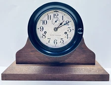1950s Seth Thomas Lever 4 Bakelite Marine Maritime Non-Bell Clock w/Stand