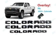 OVERLAY Cover 3PC Gloss Black Door Tailgate Colorado Letter Emblem Badge 2023+