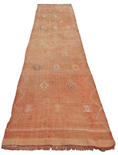 Rare Hand Knotted Vintage Morocco Sumouk Kilim Silk Area Runner Rug 9 x 2 Ft