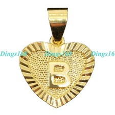 18K Gold Filled Hypo-allergenic Alphabet Letter "B" Love Heart Pendant Necklace