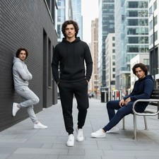 Mens Tracksuit Set Fleece Pullover Hoodie Top Bottoms Jogging Joggers Gym Sizes