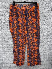 PrettyLittleThing Plus Orange Print Beach Flare Pants US 12 NWT