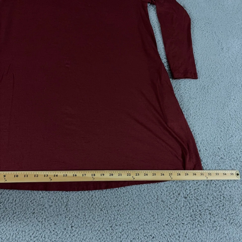 Vestido Swing Wool& Rowena Feminino Grande Borgonha Manga Longa Merino Linha A Exterior - Imagem 3 de 4