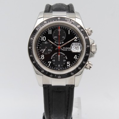 [2354] Tudor Prince Date 40mm - 79260 Tiger Box&Papiere Sehr Gut Schwarz Herren