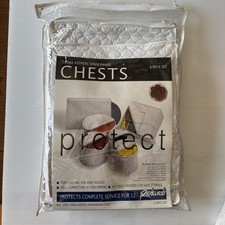 NEW Vintage Richards China Keepers Dinnerware Vinyl Storage Chests 6 pc