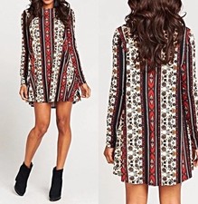 NWT Show Me Your Mumu Tyler Tunic Dress XS $140 Anderson Stripe Floral Mini