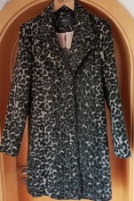 manguun ° Blazer Jacke Mantel Leopard Leo Animal grau schwarz M L 40 42 NEU