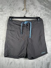 Patagonia Wavefarer Board Shorts Men's Size 30 Solid Gray Blue Drawstring