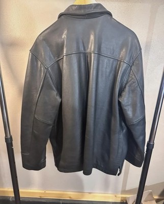 Vintage Banana Republic Men's Black Leather Jacket Large Made In