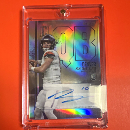 Topps Signature Class 2024 Bo Nix Rookie Chrome Auto Variation On Card #RCV-BN