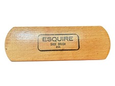 Vintage Esquire Wooden Shoe Polish Brush 100 Horse Hair Made In USA 6.5 In