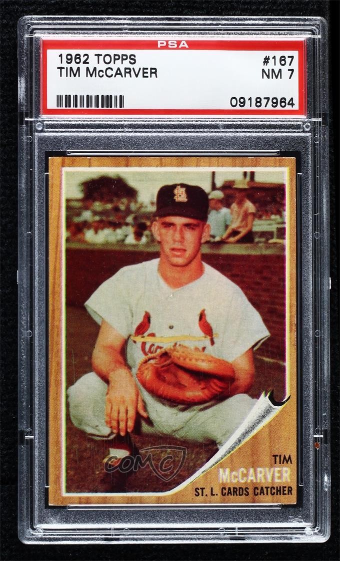 1962 Topps Tim McCarver (Green Tint) #167 PSA 7 Rookie RC