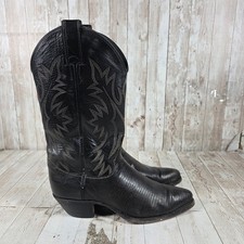 Justin L4765 Womens Black Lizard Skin Western Cowgirl Boots USA Made Size 7.5 B