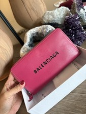 Balenciaga Pink Calfskin Continental Zip Around Wallet