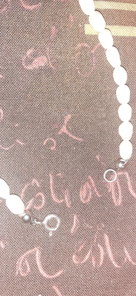 Collana perle di fiume naturali girocollo 46 cm con chiusura in argento 925 - Immagine 3 di 4