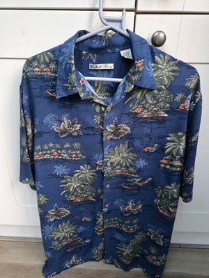 Vintage Größe Large Tall Batik Bay Hawaii Aloha Hemd 100 % Viskose tropischer Druck