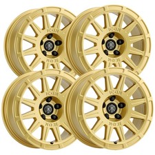 (Set of 4) Icon Alloys Ricochet 17x8 5x100 +38mm Gold Wheels Rims 17