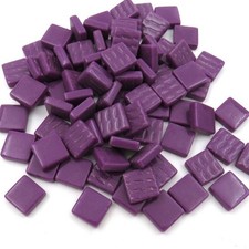 50 Tiles - 12 mm Purple Grape Glass Square Mosaic Tile Pieces