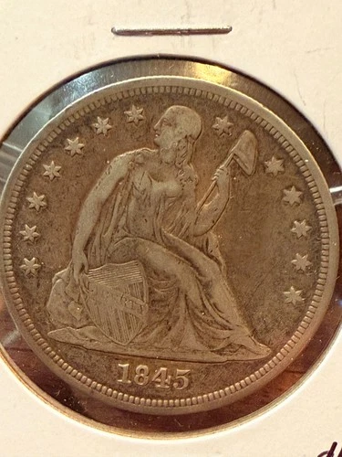 1845 Gobrecht Liberty Seated Silver Dollar