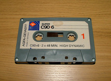 VINTAGE AGFA SUPER C90+6 HIGH DYNAMIC BLANK CASSETTE TAPE - 1972  - FULLY TESTED