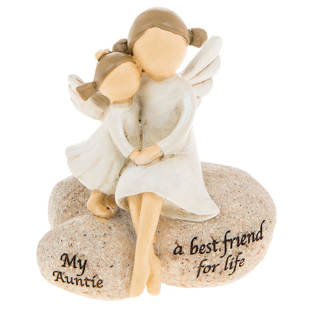 Shudehill Giftware Pebble Stone Angel Auntie Sentimental Home Decor