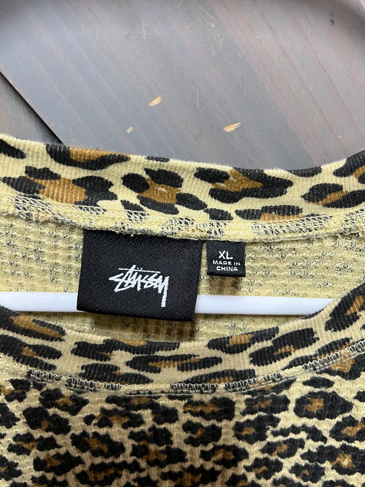Stüssy Raglan Thermal Basic Leopard Print Long-Sl… - image 4