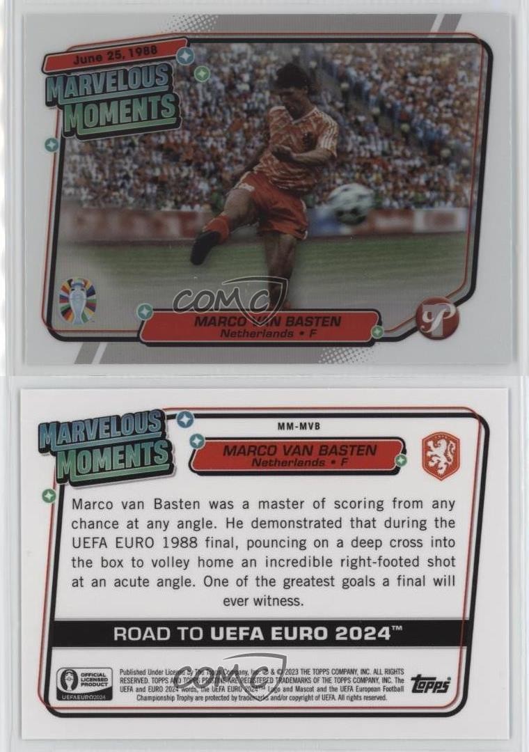 2023 Pristine Road to UEFA Euro 2024 Marvelous Moments Marco Van Basten n0c thumbnail 3