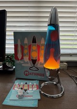 Mathmos Neo Lava Lamp Custom Blue/Orange Bottle with Box and Instructions