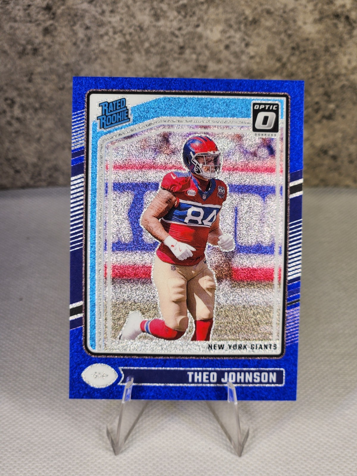 Theo Johnson Panini Donruss Optic #291 Blue Glitter