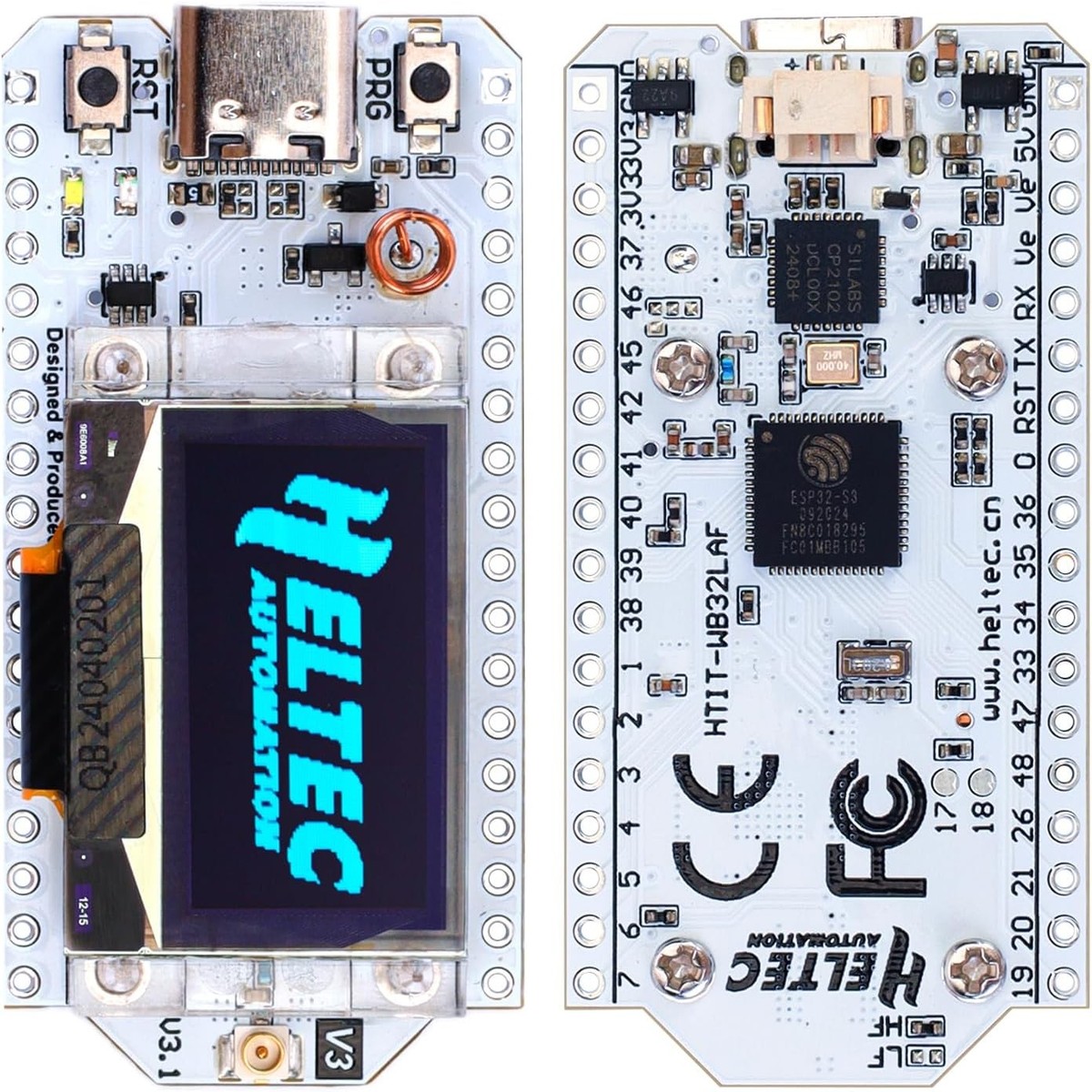 ESP32 V3 LoRa Ontwikkelboard – Met OLED Display, SX1262 Chip, WiFi, Bluetooth, 868-928 MHz, Arduino Compatibel