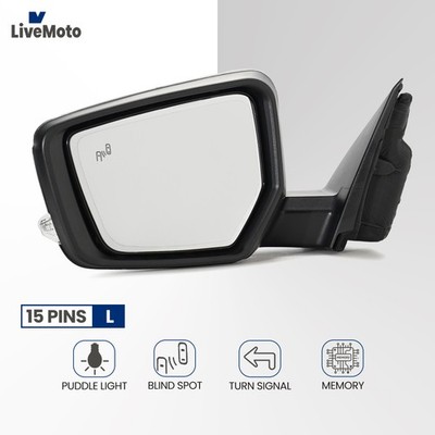 Left Side Mirror For 2014-2020 Chevy Impala w/Memory & BSD & Turn Signal 15 Pins