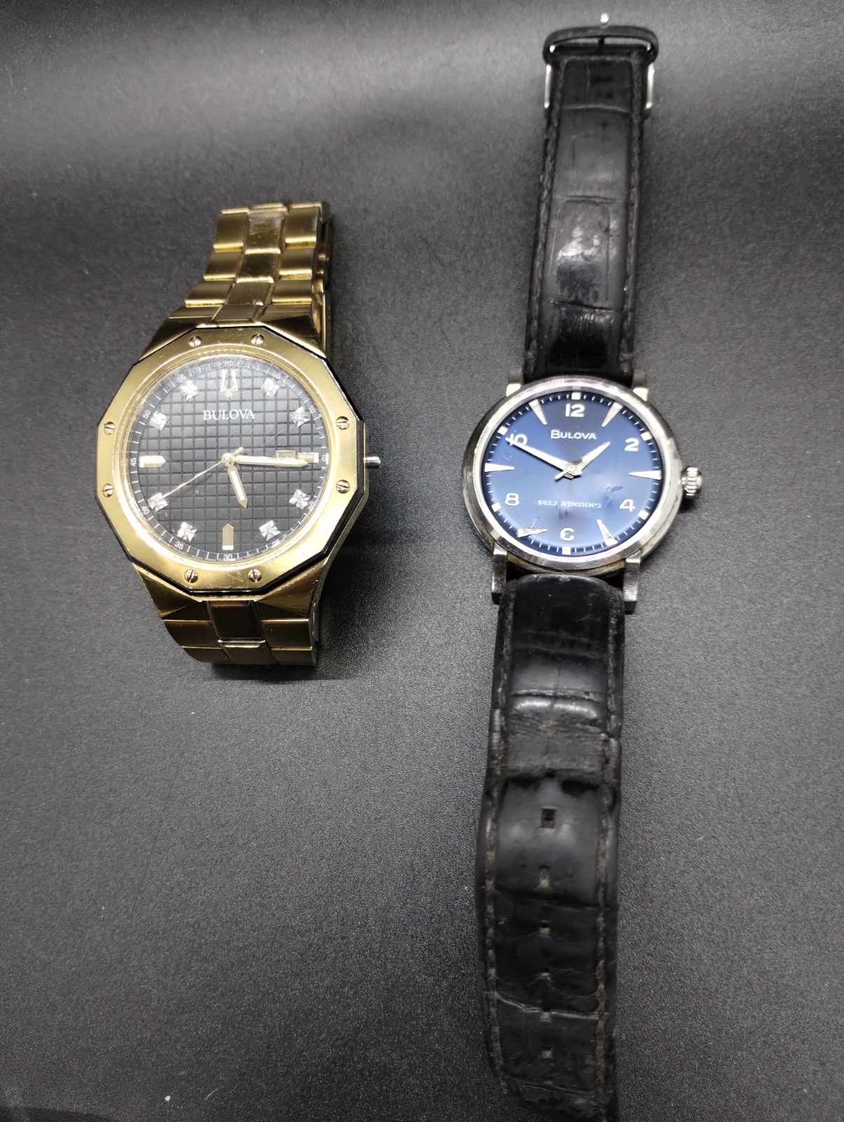 Bulova Men's Watches Clipper 96A242 & Classic Diamonds 98D182 for Parts or Repair