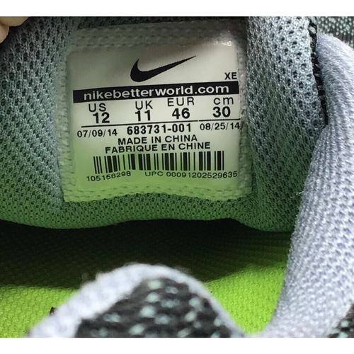 Nike Shoes Mens 12 Air Zoom Structure 18 Running Sneakers Gray Green Low Top - Bild 7 von 8