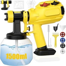 High Pressure Cordless Paint Sprayer 1500ml Container 4 Nozzles 2 Spray Head