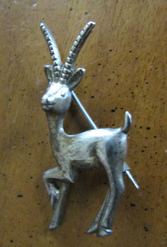vintage Gazelle ANTELOPE PIN BROOCH Mexico Sterling 925