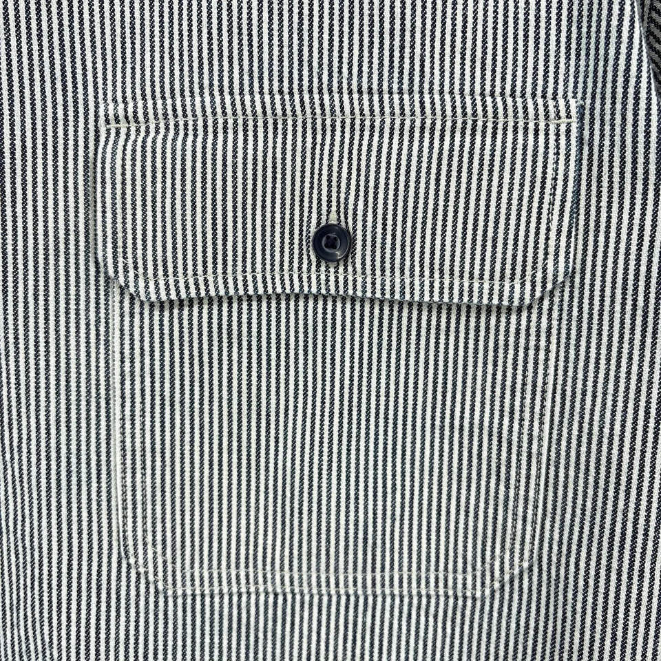 GAP Shirt Mens XL Railroad Blue Big Shirt Denim Stripe Button Front Oversized - Image 3 of 4