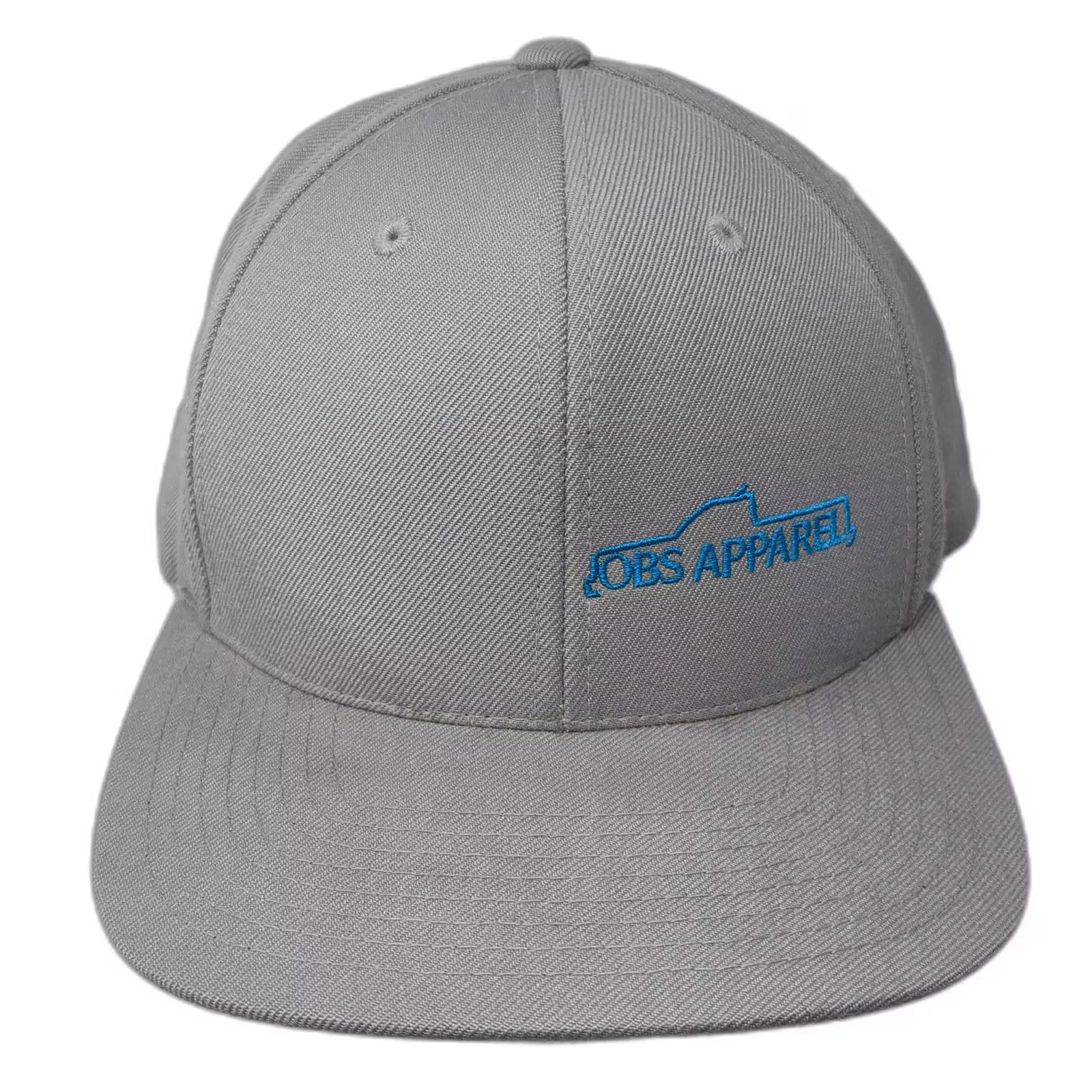Yupoong Snapback Gray Blue Hat OS JOBS APPAREL Green Under Visor Embroidered