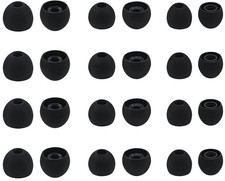 12 Pairs S/M/L Soft Silicone Ear Tips For InEar Headphones 3.8mm Hole Black