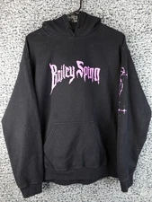 Bailey Spinn Happy Ending Tour Black Hoodie Size M Front & Back Graphic Pink Pri
